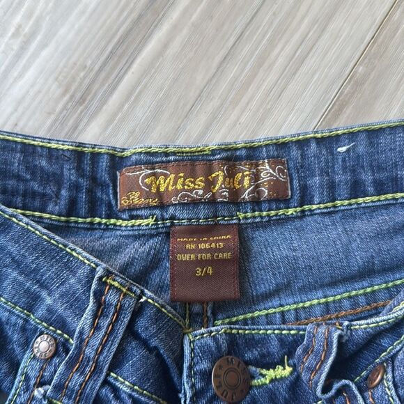 Miss Juli Jean Shorts Size 3/4 3 4 - Picture 3 of 3